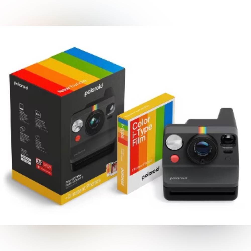 Polaroid Now Generation 3 Instant Camera in Black with Instant Photos